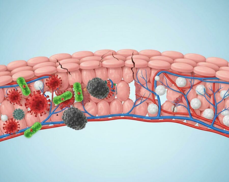 Imagem Quando-a-barreira-perde-eficiência-fragmentos-de-alimentos-e-toxinas-podem-atravessar-e-estimular-inflamação